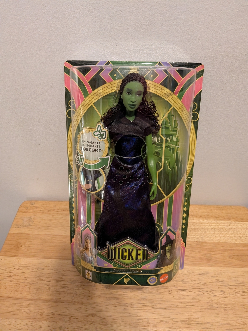 Mattel Wicked Elphaba Doll in Green and Purple Costume